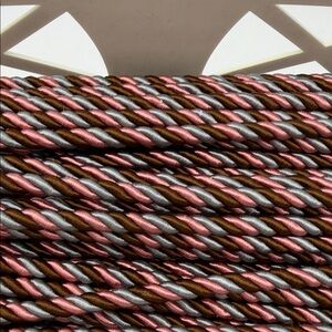 9mm Twisted Satin Cord Pink Gray Burgundy Braided Rope 28 Yards